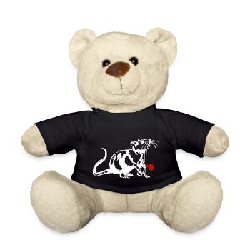 Street Art Ratte mit Graffiti Can - Teddy - Schwarz - Vorne