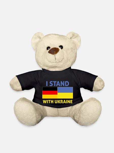 ich stehe zur ukraine -drapeau deutschland - Teddy - Schwarz