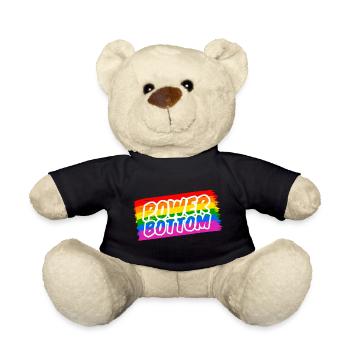 Gay Power Bottom Regenbogenfahne - Teddy - Schwarz - Vorne