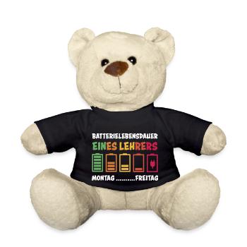 Lehrer Spruch Batterie Akku Lustig Schule Geschenk - Teddy - Schwarz - Vorne