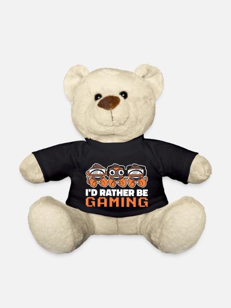 i d rather be gaming - Teddy - Schwarz