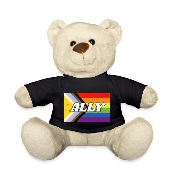 Ally Inclusive Pride Fortschrittsflagge - Teddy - Schwarz - Vorne