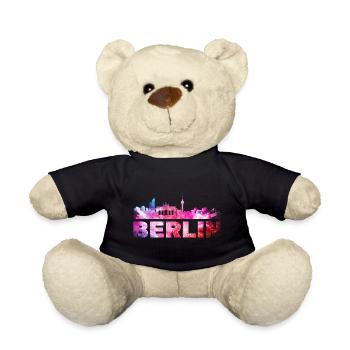 Berlin Germany City Skyline Font Splash - Teddy Bear - black - Front