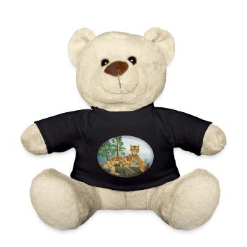 Tiger mit Nachwuchs - kleine - niedliche - Familie - Teddy - Schwarz - Vorne
