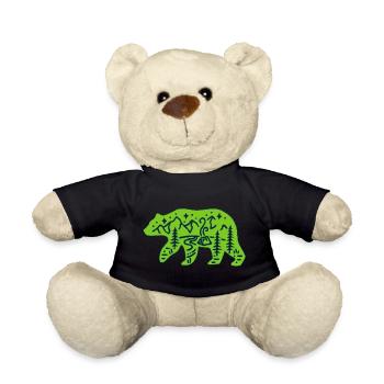 Nature totem green bear - Teddy Bear - black - Front