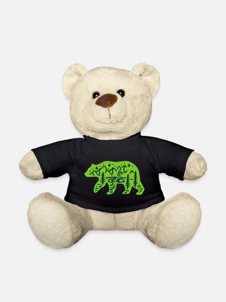 Natur Totem Grüner Bär - Teddy - Schwarz