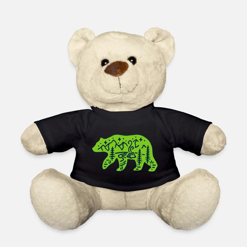 Natur Totem Grüner Bär - Teddy - Schwarz