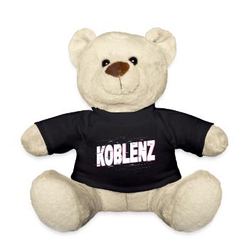 Koblenz Deutschland Stadt Schrift Heimat Liebe - Teddy - Schwarz - Vorne