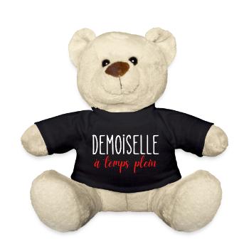 T-shirt Cadeau Fille Ado Demoiselle Enfant - Nounours - noir - Devant