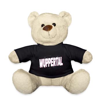 Wuppertal Deutschland Stadt Schrift Heimat Liebe - Teddy - Schwarz - Vorne
