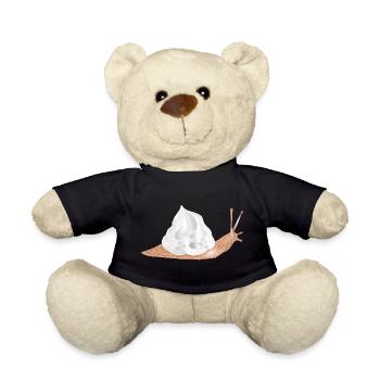 Schnecke mit Sahnehaube als Schneckenhaus - Teddy - Schwarz - Vorne