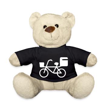 Marathon Triathlon Running Jogging Biking Cycling - Teddy Bear - black - Front