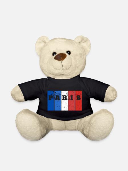 Paris Stripes Splash - Teddy - Schwarz