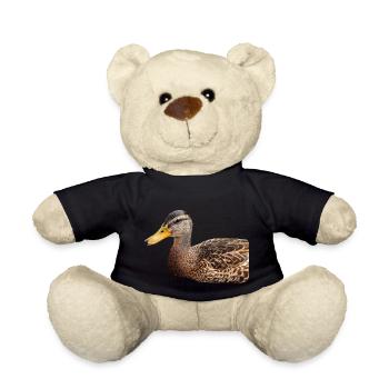 Ente Wildente Entchen Erpel Poster Geschenk - Teddy - Schwarz - Vorne