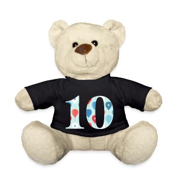 10e anniversaire ballon - Nounours - noir - Devant