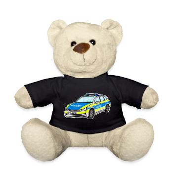 Voiture de police allemande, voiture de police, voiture de patrouille - Nounours - noir - Devant