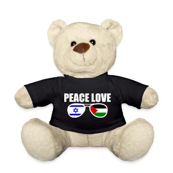 Peace and love for israel free palestine - Teddy Bear - black - Front