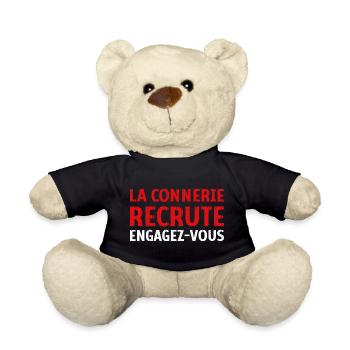 La connerie recrute engagez-vous Humour Citation - Nounours - noir - Devant