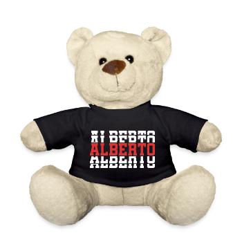 Alberto T-Shirt T-Shirt Geschenkidee gestapelter Text - Teddy - Schwarz - Vorne