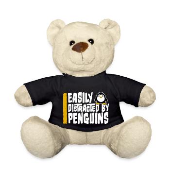 Leicht von Pinguinen abgelenkt Lustiger niedlicher Pinguin - Teddy - Schwarz - Vorne