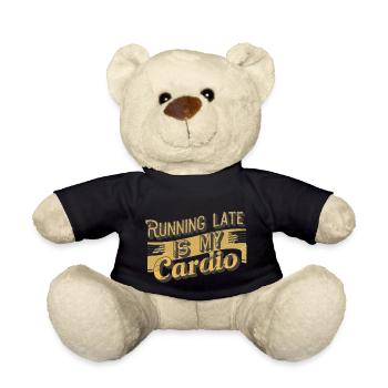 Late Cardio - Sport Humor - Teddy Bear - black - Front