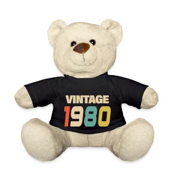 1980's Vintage Retro Classic 1980's - Teddy Bear - black - Front