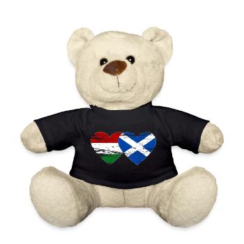 Hungary Scotland Flag Heart Used - Teddy Bear - black - Front
