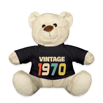 1970er Jahre Vintage Retro Classic 1970er Jahre - Teddy - Schwarz - Vorne