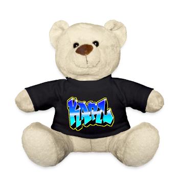 KARL Graffiti Blue and Yellow - Teddy Bear - black - Front