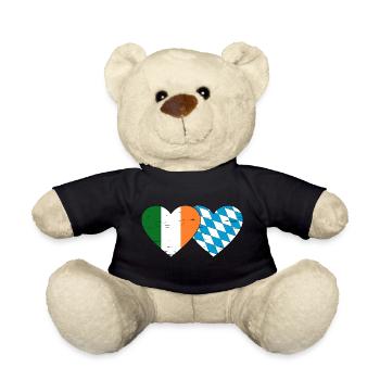 Ireland Bavaria Flag Heart used - Teddy Bear - black - Front