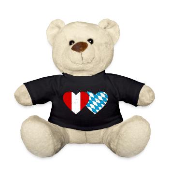 Pérou Bavière drapeau coeur utilisé - Nounours - noir - Devant