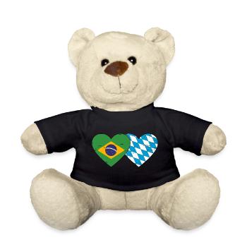 Brésil Bavière Drapeau Coeur utilisé - Nounours - noir - Devant