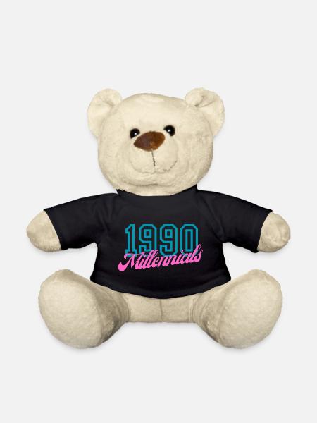 Retro 1990 Millennial Digitaler Stil Design - Teddy - Schwarz