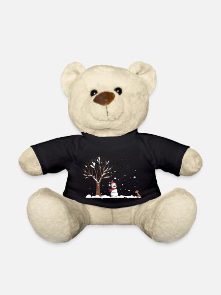 bonhomme de neige illustration cadeau - Nounours - noir