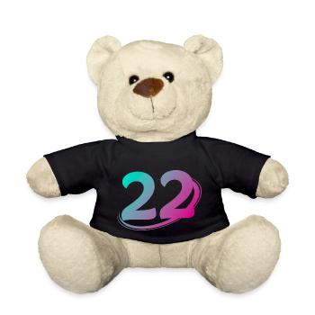 Number 22 multicolor - Teddy Bear - black - Front