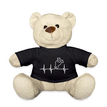 Skateboarder heartbeat - Teddy Bear - black - Front