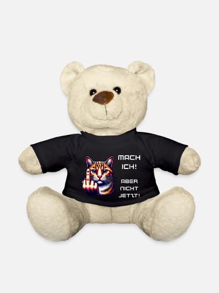 Katze Spruch lustig - Teddy - Schwarz
