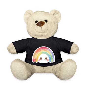 Kawaii Cute Rainbow - Teddy Bear - black - Front