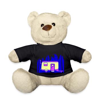 Wohnwagen Palmen Erholung Urlaub Outdoor Camper - Teddy - Schwarz - Vorne