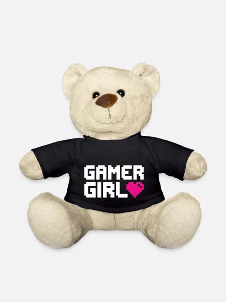 Gamer Fille Jeux Vidéo Jeux - Nounours - noir