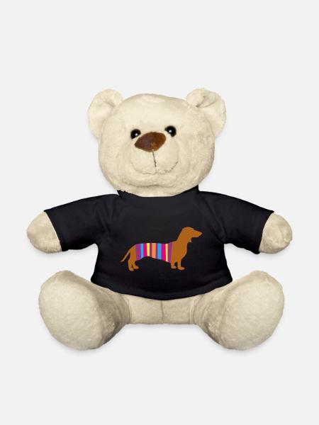 Teckel Rayure Chien Chien Race Chien Chien Promenade Bello Fan - Nounours - noir