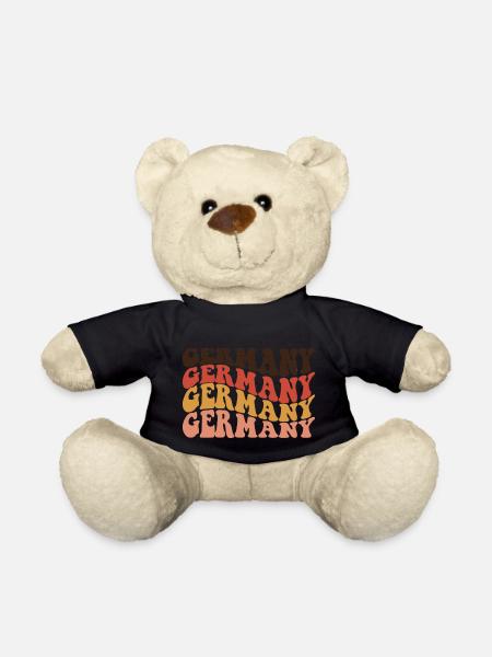 Germany Retro Text Layers - Teddy Bear - black