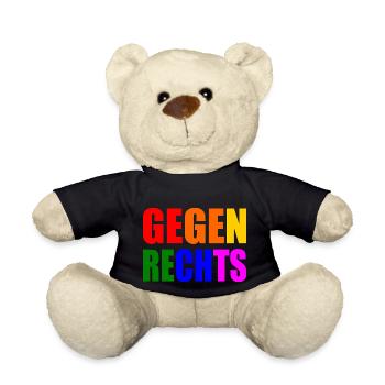 Gegen rechts - Teddy - Schwarz - Vorne