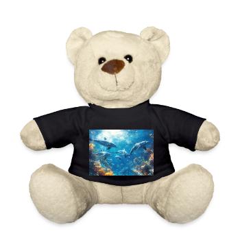 Dolphin Bottlenose dolphin Marine mammal Dolphin school - Teddy Bear - black - Front