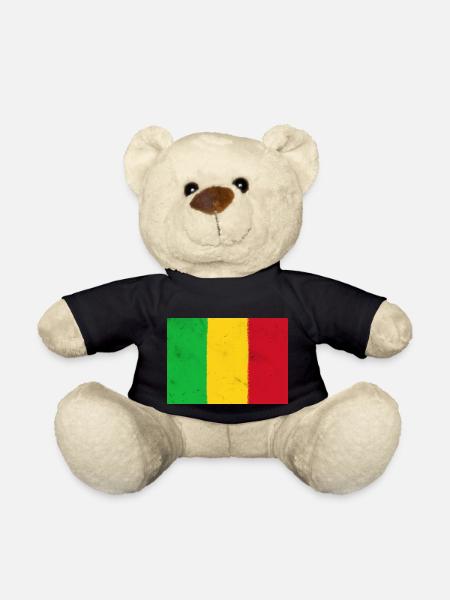 Flag of Mali - Teddy Bear - black