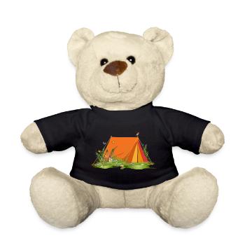 Retro-Zelt in Waldlandschaft mit Tieren & Pflanzen - Teddy - Schwarz - Vorne