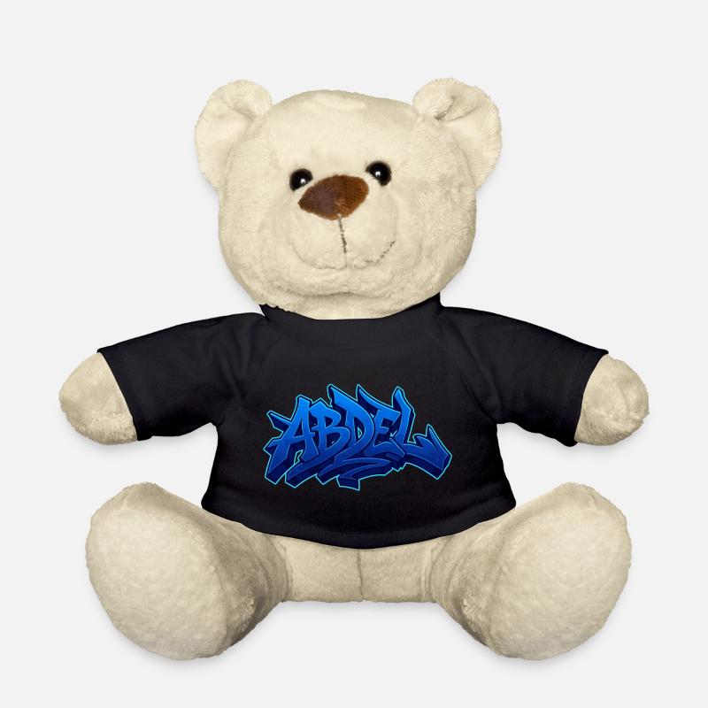 Graffiti Prénom Abdel cadeau idéal imprimable - Nounours - noir