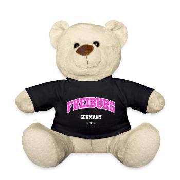 Lettrage du logo rose de Fribourg - Nounours - noir - Devant