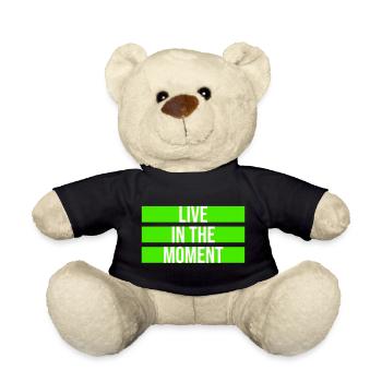 Live In The Moment Mindfulness Presence Awareness - Teddy Bear - black - Front