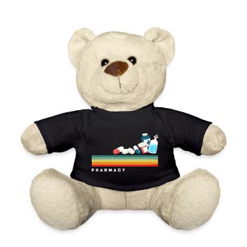 Retro pharmacist pharmacy technician - Teddy Bear - black - Front
